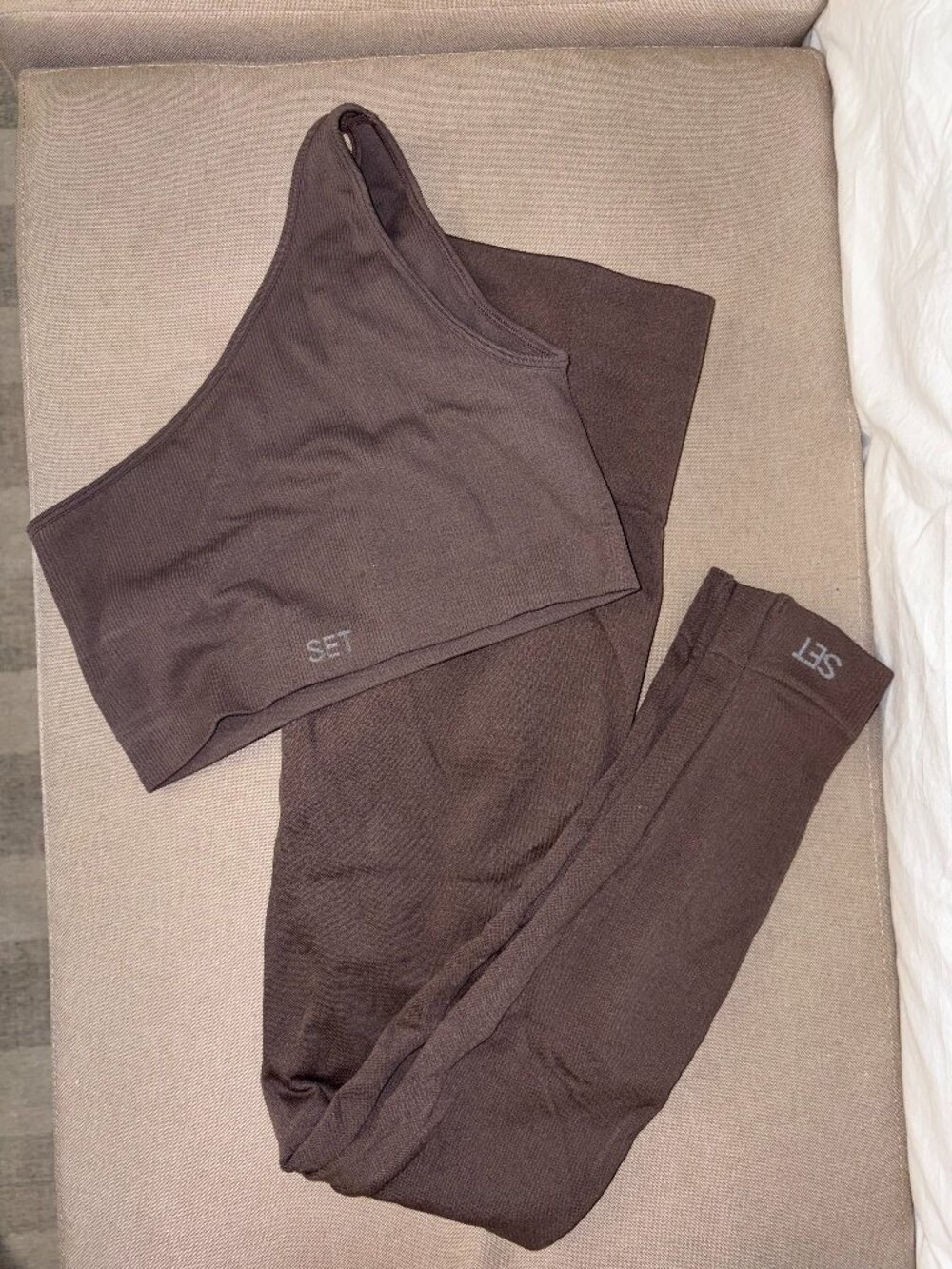 SET Active Sculptflex Ribbed One Shoulder Bra + Sculptflex Leggings